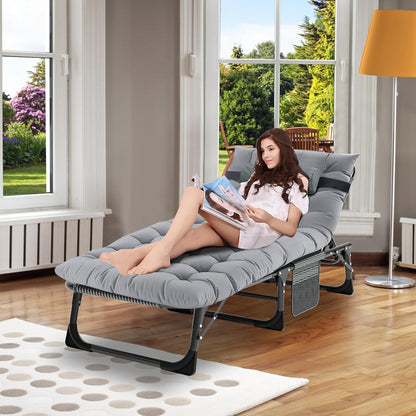 Faltbare Sonnenliege mit Matratze, verstellbare Rücken- und
