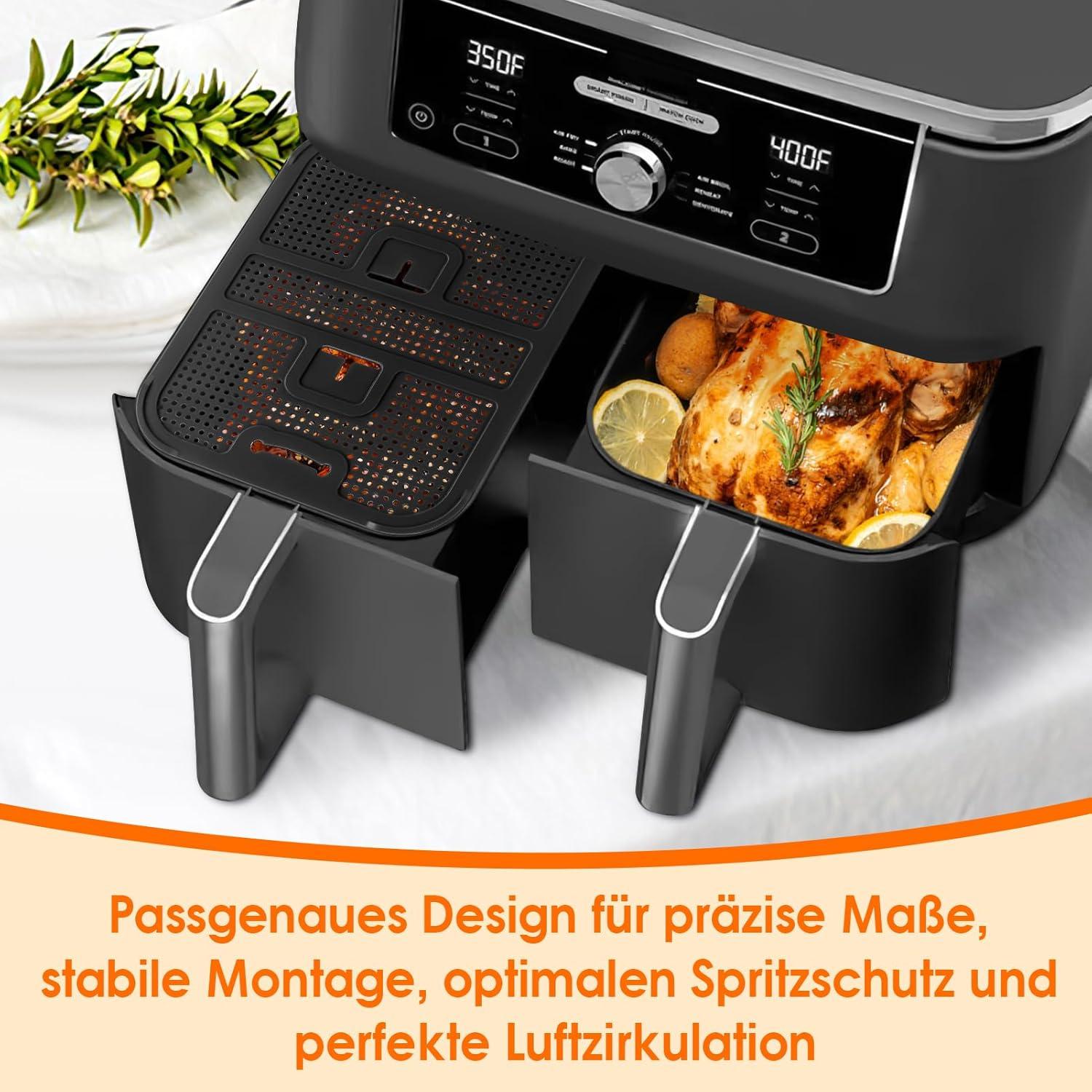 2er Set Silikon Spritzschutz für Ninja Foodi MAX Dual Zone AF400EU
