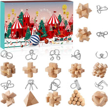 Adventskalender 2024-Puzzle Weihnachts-Countdown Metall-Gehirn-Rätsel