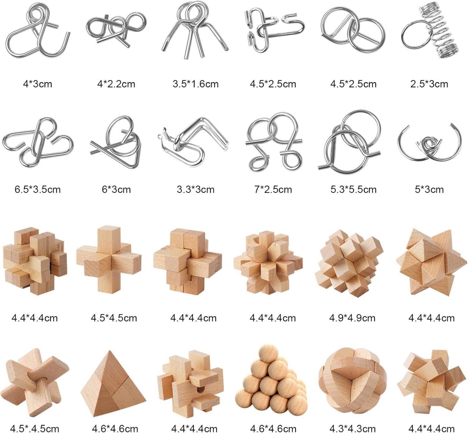 Adventskalender 2024-Puzzle Weihnachts-Countdown Holz Gehirn-Rätsel