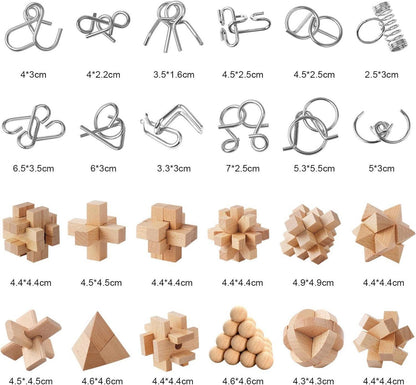 Adventskalender 2024-Puzzle Weihnachts-Countdown Holz Gehirn-Rätsel