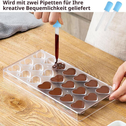 3D Schokoladenformen Set | Elliptisch, Rund, Herzförmig
