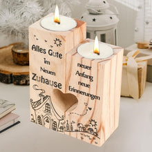 Kerzenständer Holz Herzform Set 2 Einzug Wohnungsgeschenk