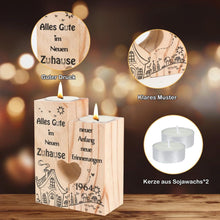 Seutgjie Einzugsgeschenk Kerzenständer Holz Herzform