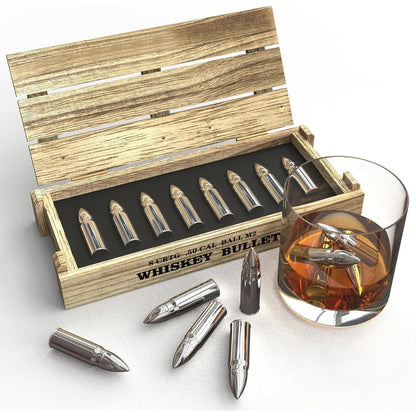 Bullet Eiswürfel Edelstahl - Wiederverwendbare Whisky Steine Geschenk für Ihn