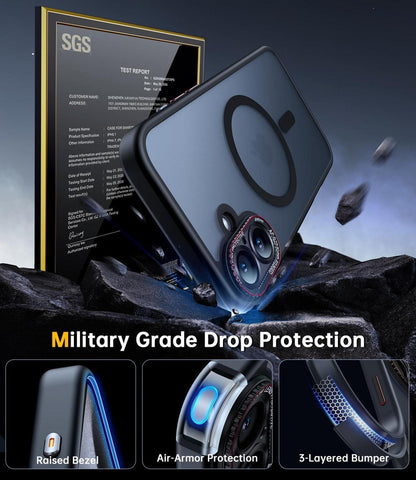 JUESHITUO iPhone 16 Plus Hülle Militärschutz Magsafe Anti-Fingerabdruck