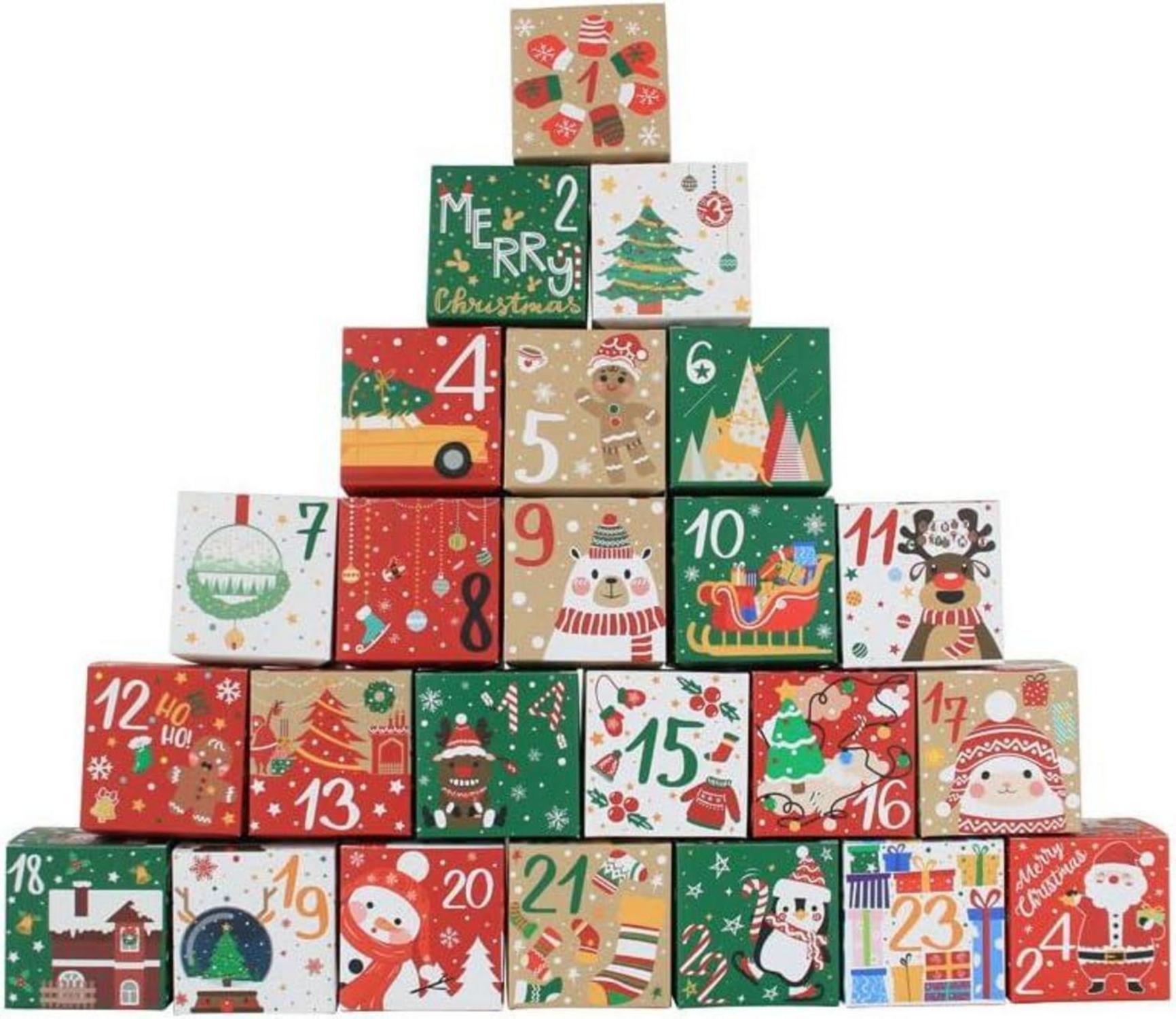 Adventskalender zum Befüllen DIY Weihnachtskalender Geschenkschachtel
