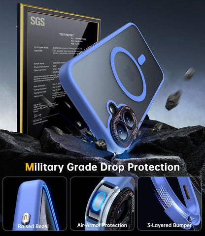 Schutzhülle für iPhone 16 Magsafe Militärschutz Stoßfest Matt Anti-Fingerabdruck