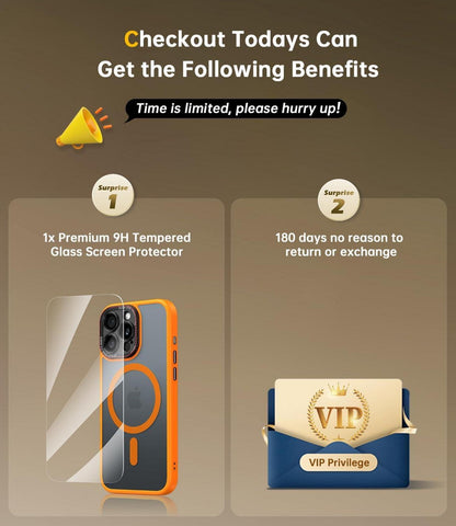 Hülle für iPhone 16 Pro Max Magsafe Militärschutz Orange Schutzhülle