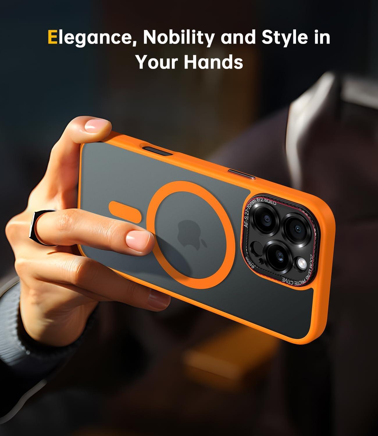 Handyhülle iPhone 16 Pro Max Hülle Magsafe Militärschutz Orange