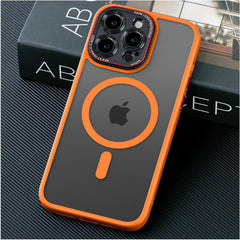 iPhone 16 Pro Hülle Magsafe Militärschutz Matt Stoßfest Orange