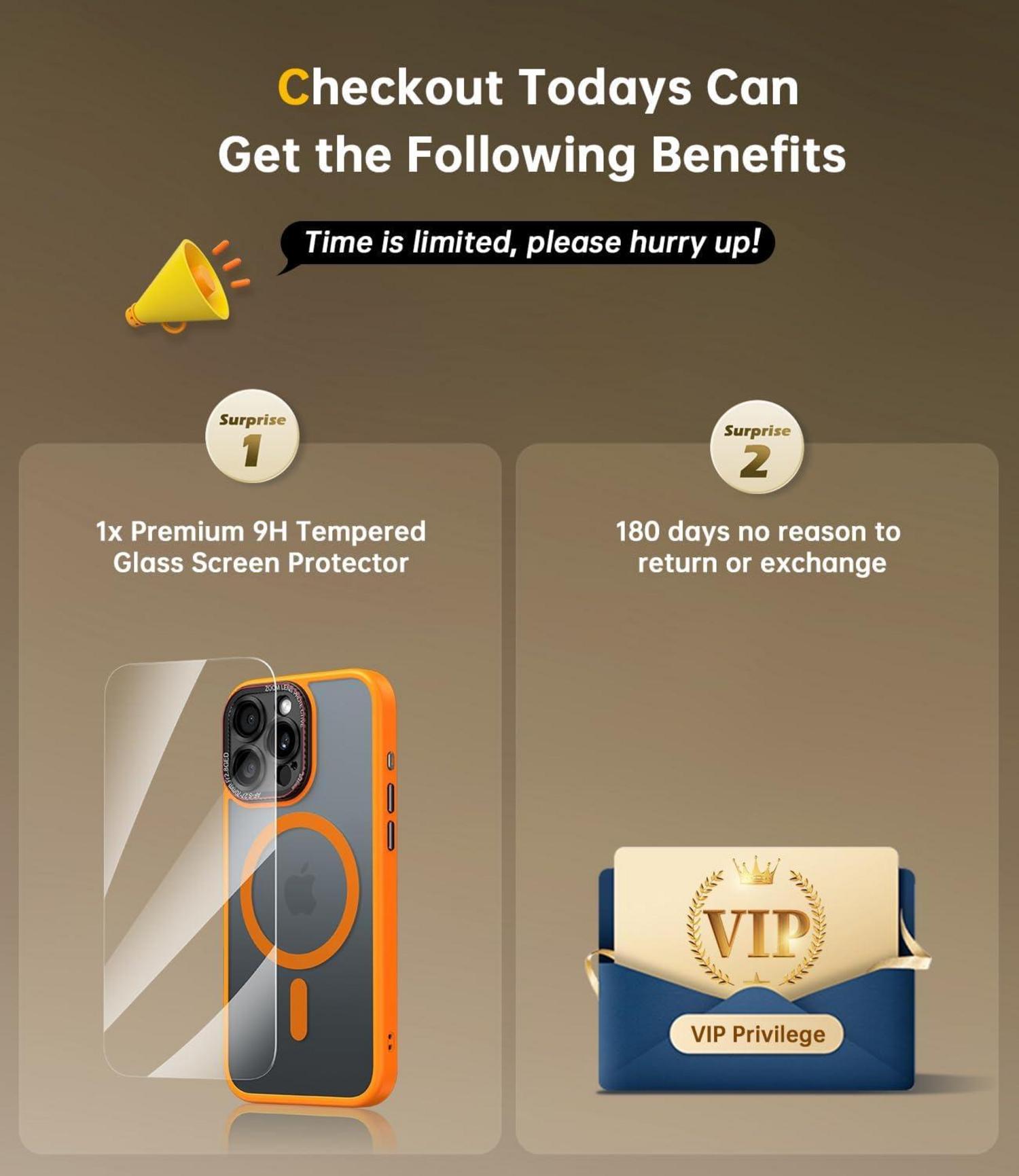 JUESHITUO iPhone 16 Pro Hülle Magsafe Militärschutz Kratzfest Orange