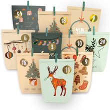 Nachhaltiger Adventskalender mit 24 wiederverwendbaren Papiertüten