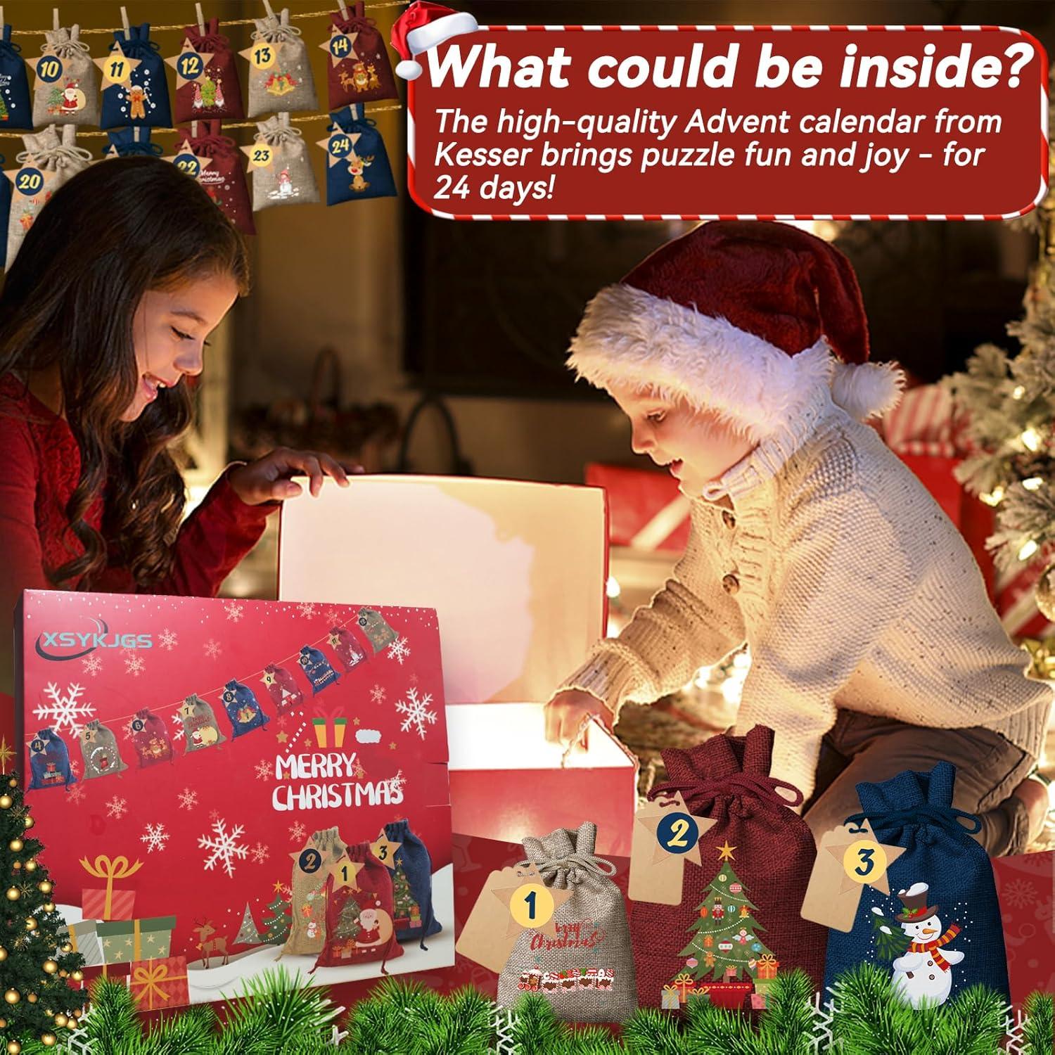 Adventskalender zum Befüllen Weihnachtskalender 2024 Säckchen Klein
