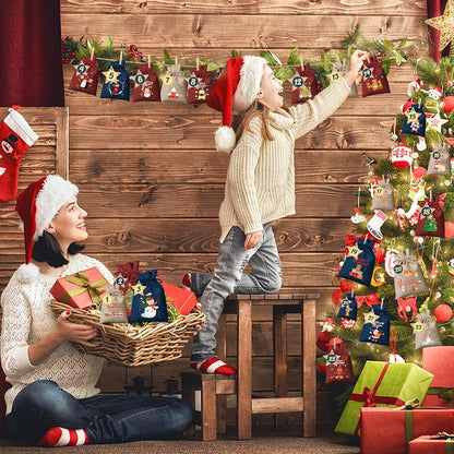 Adventskalender zum Befüllen Weihnachtskalender 2024 Säckchen Klein
