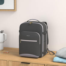 Handgepäck Rucksack Damen 40L Schwarz+Grau Wasserdicht 17