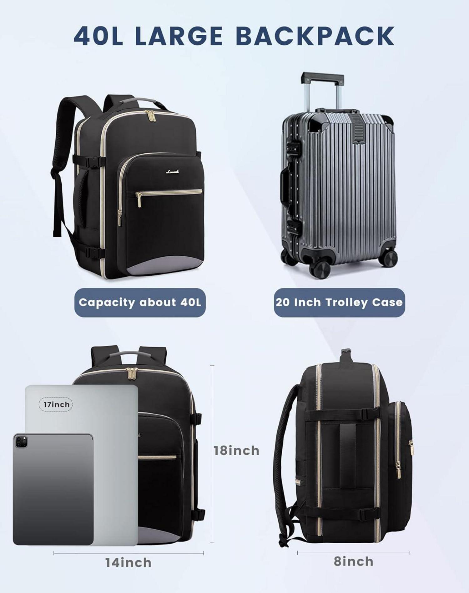 Handgepäck Rucksack 40L wasserdicht Reisetasche Laptop Travel Backpack