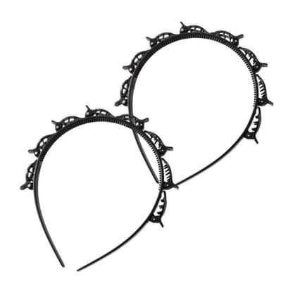 Haarreif Stirnband Haarspangen Braid Tool Schwarz Set