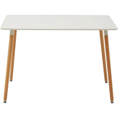 Moderner Esstisch Rechteckig Weiß, Buchenbeine, 110x70cm