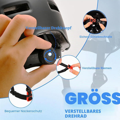 Verstellbarer Fahrradhelm für Kinder & Erwachsene – Multi-Sport Helm Schwarz