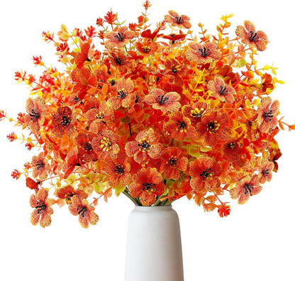 Künstliche Herbstblumenstrauß Set 8 Bündel Orange Herbstdeko