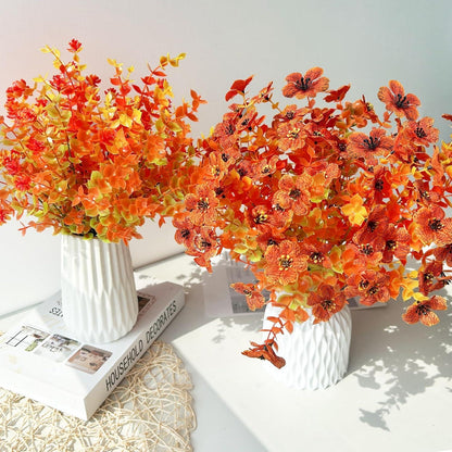 Künstliche Herbstblumenstrauß Set 8 Bündel Orange Herbstdeko