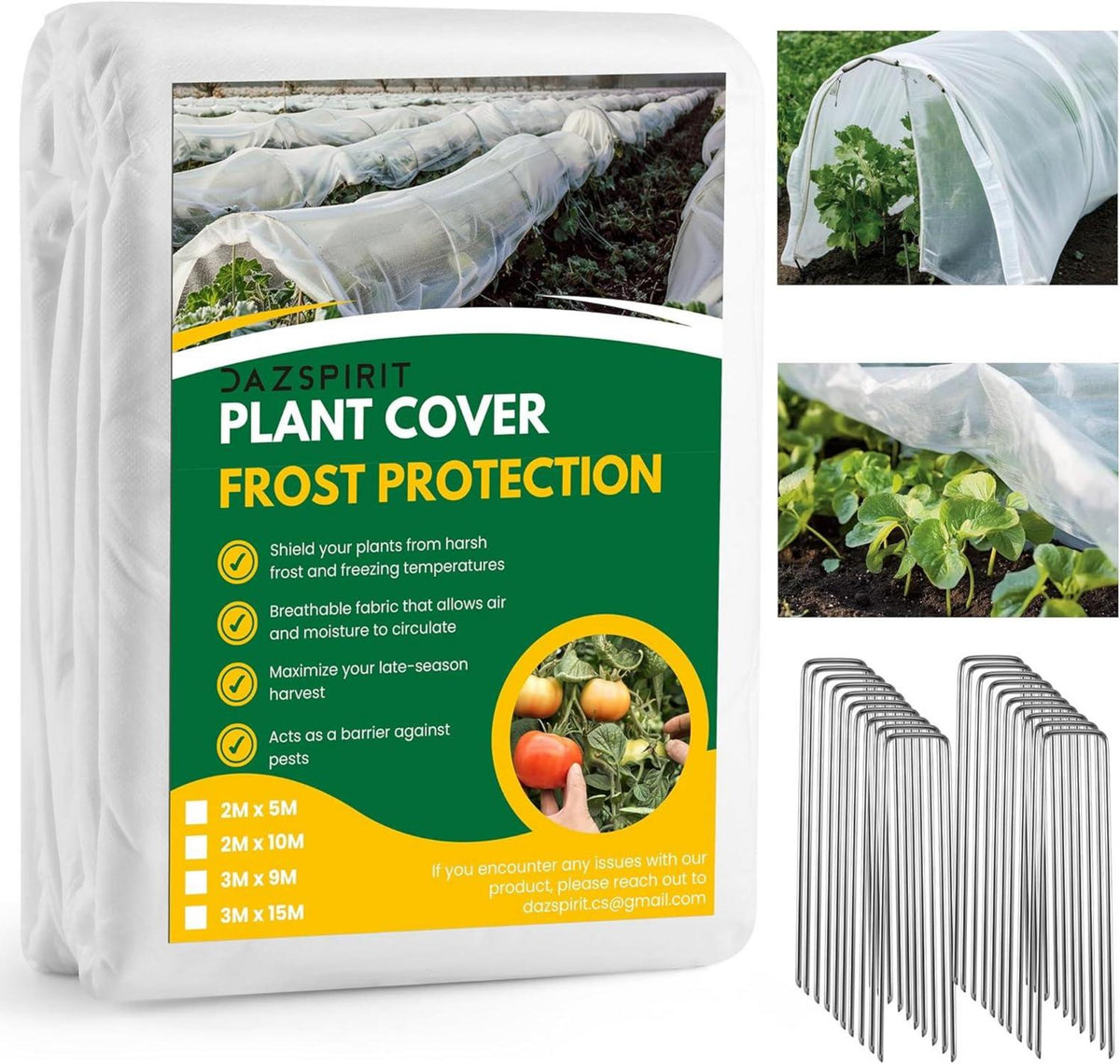 Wintervlies 35g/m² 2x10m Frostschutz Erdnägeln aloadin Pflanzenschutz