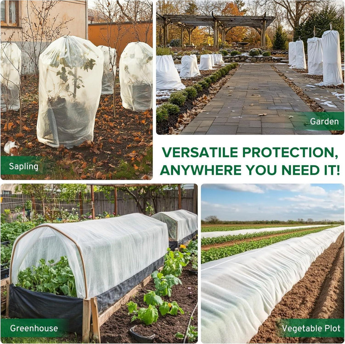 Wintervlies Pflanzenschutz 35g/m² 2x10m Gartenvlies Frostschutz Erdnägel