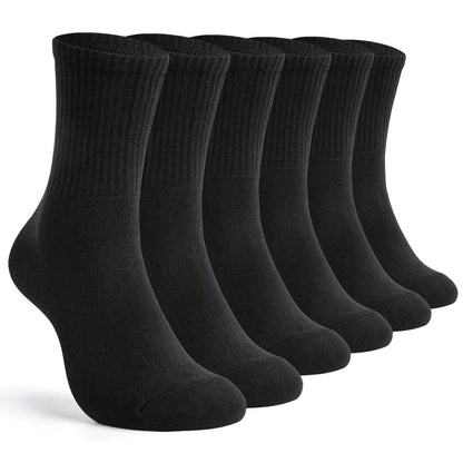 Tennissocken 6/12 Paar – Baumwoll-Frottee Socken Schwarz 43-46