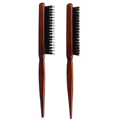2er Set Haarbürste Wildschweinborsten Kamm 23,5cm Bun Bürste