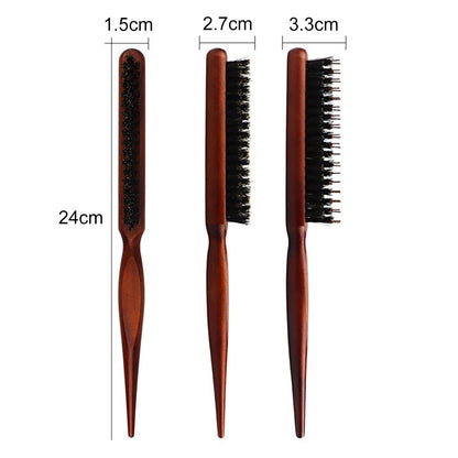 2er Set Teasing Hair Brush Boar Bristle für Lockiges Haar