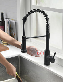 Infrarot Sensor Wasserhahn Küche Schwarz mit Ausziehbarer Brause