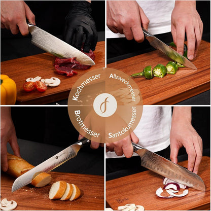 Küchenmesserset 4tlg Geschenkbox Holz Valentinstag Edelstahl Messerset