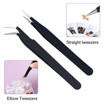 Pinzette Set Edelstahl Augenbrauen Wimpern Haare inkl. Etui