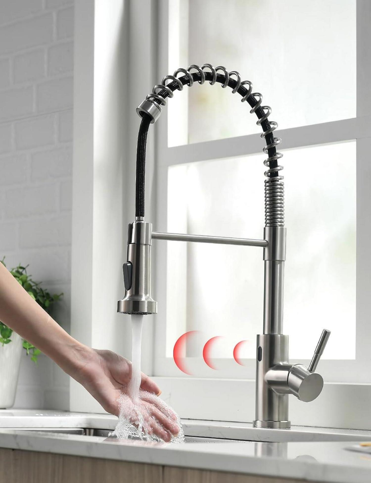 Infrarot Sensor Wasserhahn Küche Ausziehbar 360° Schwenkbar Spiral