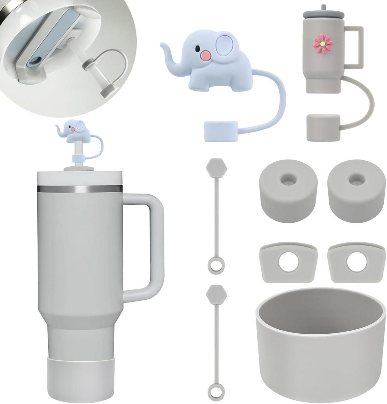 Strohhalm Abdeckung Auslaufschutz Set 9 Teile 9-10mm Trinkbecher Grün