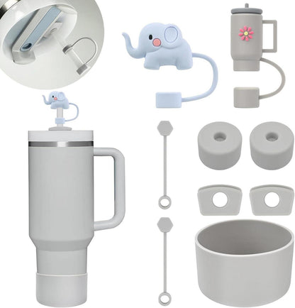 Strohhalm Abdeckung Auslaufschutz Set 9 Teile 9-10mm Trinkbecher Grün