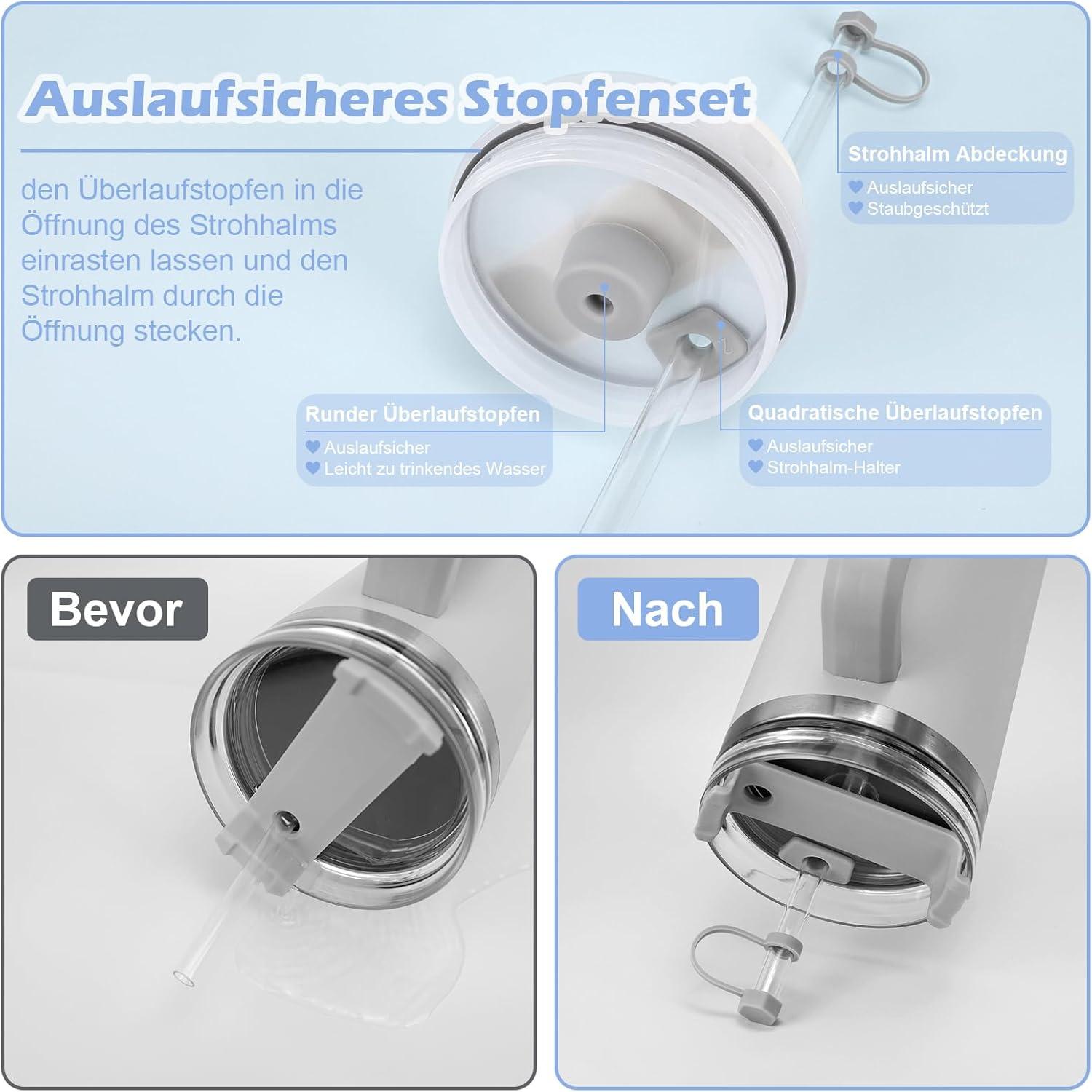 Strohhalm Abdeckung Auslaufschutz Set 9 Teile 9-10mm Trinkbecher Grün