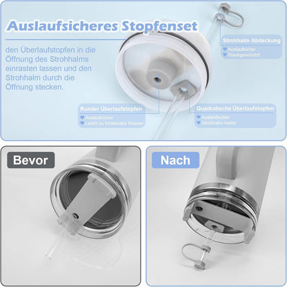 Strohhalm Abdeckung Auslaufschutz Set 9 Teile 9-10mm Trinkbecher Grün