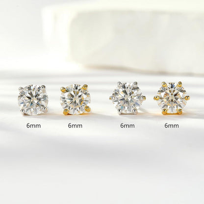 GW Moissanite Ohrringe 925 Silber 18K vergoldet Damen Ohrstecker