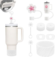 Silikon Cup Zubehör Set 9 Stück - Strohhalm