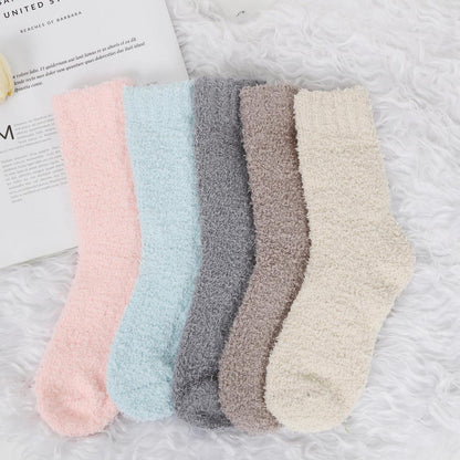 Kuschelsocken Damen 5 Paar Flauschig Warm Winter Haussocken