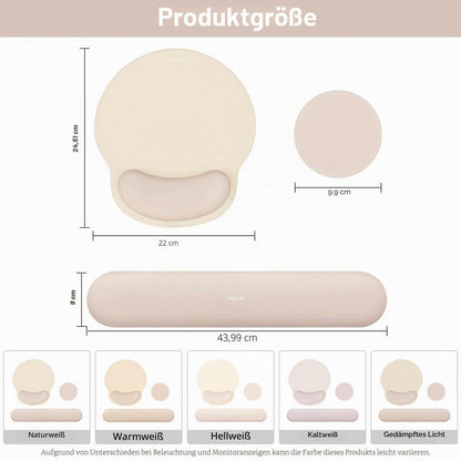Handballenauflage Mauspad & Tastatur Set Aprikose Memory Foam
