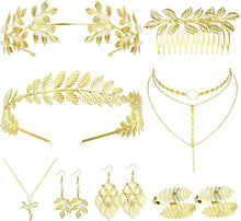 Griechische Göttin Kostüm Accessoires Set Blatt Ohrringe Armreif