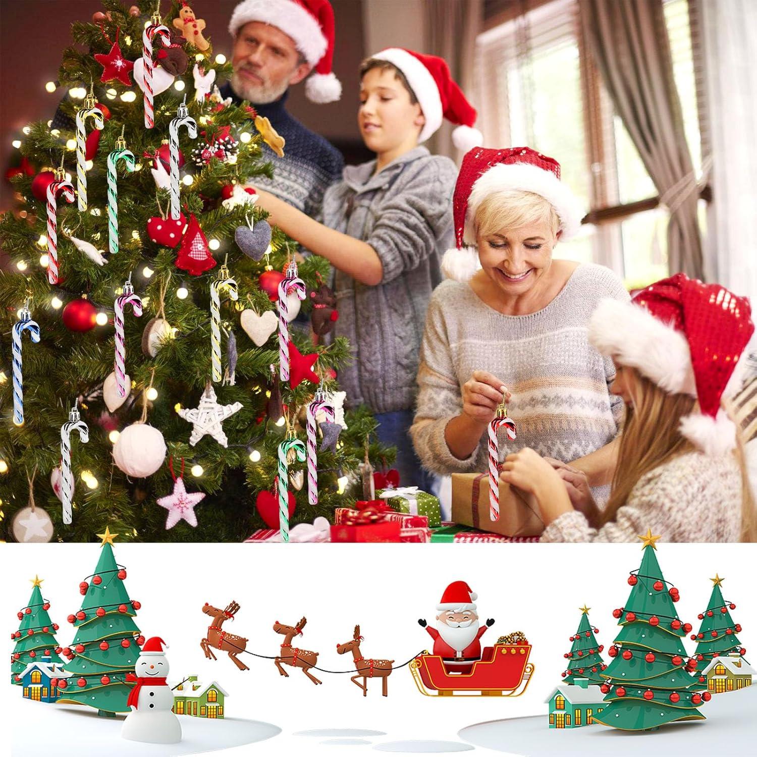 24x Weihnachten Zuckerstange Ornamente Anhänger Weihnachtsdeko