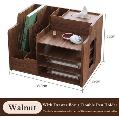 Holz Schreibtisch Organizer A4 Dokumentensortierer Büro Ordnung