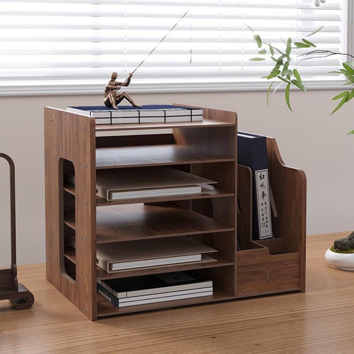 Holz Schreibtisch Organizer A4 Dokumentensortierer Büro Ordnung