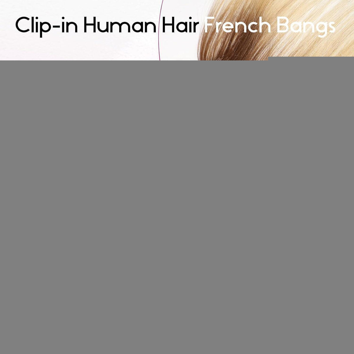 Echthaar Pony Clip-In, Ombré Hellblond, 11cm natürliche Ponyfransen