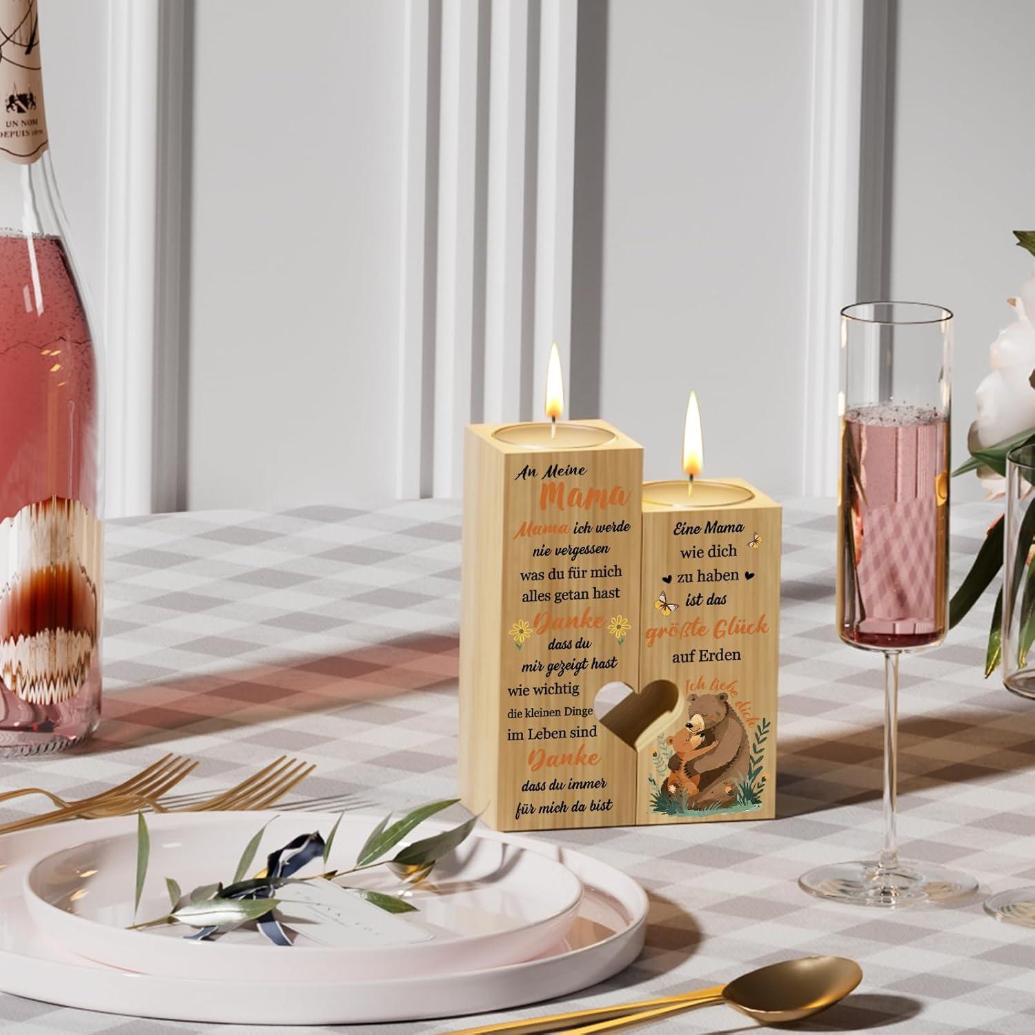 Kerzenständer Herzform Geschenk Mama Muttertag Weihnachten