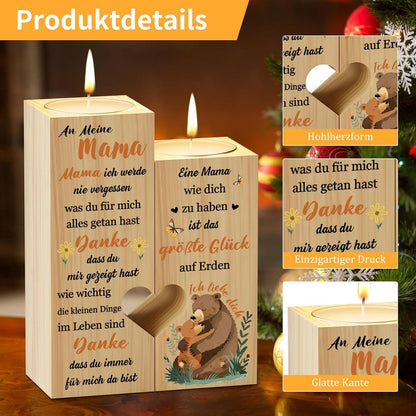 Kaayee Kerzenständer Mama Herzform Geschenk Mutter Geburtstag Weihnachten